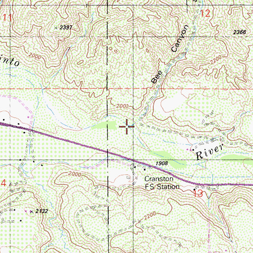 Topographic Map of Bee Canyon, CA