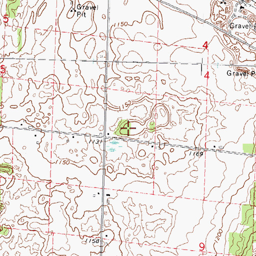 Topographic Map of Stockton Fire Department, WI