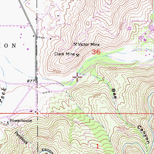 Topographic Map of Bee Canyon, CA