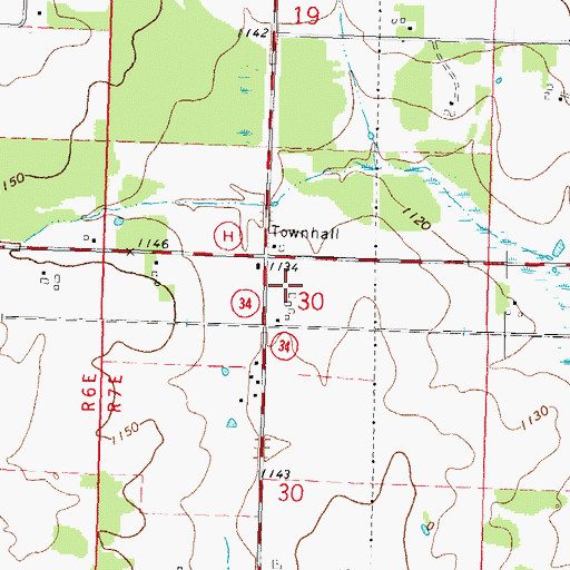 Topographic Map of Rudolph Volunteer Fire Department Station 3 Town of Eau Pleine, WI