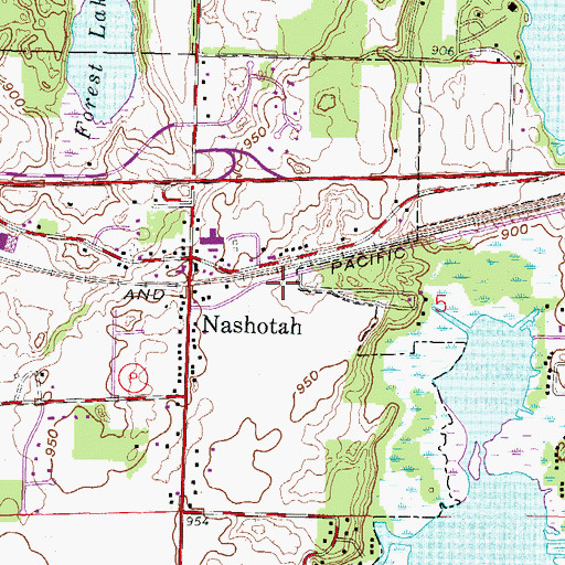 Topographic Map of Lake Country Fire and Rescue Station 2, WI