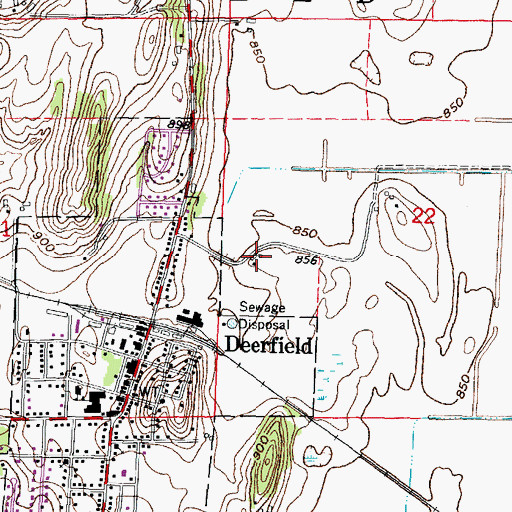 Topographic Map of Deerfield Volunteer Fire Department, WI