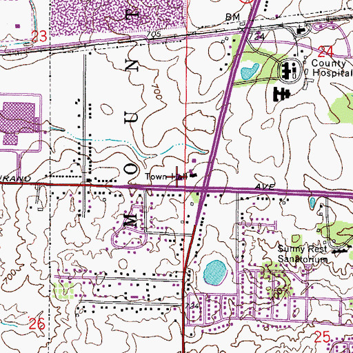 Topographic Map of South Shore Fire and Emergency Medical Services Department Station 4, WI