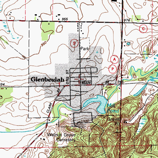 Topographic Map of Glenbeulah Volunteer Fire Department, WI