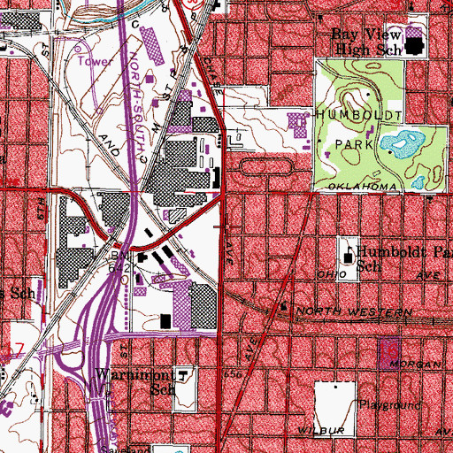 Topographic Map of Milwaukee Fire Department Engine 7, WI