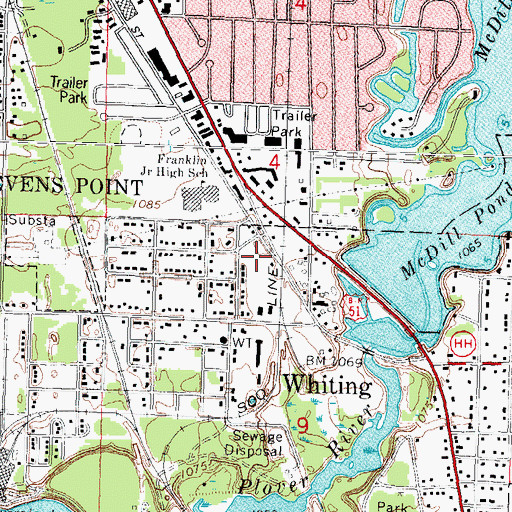 Topographic Map of Whiting Fire and Rescue Department, WI