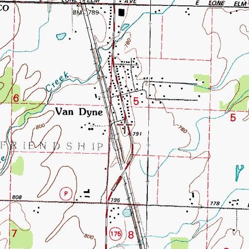 Topographic Map of Van Dyne Volunteer Fire Department, WI