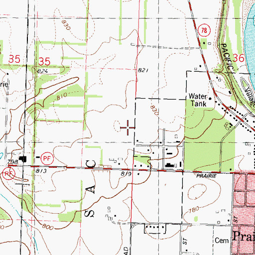Topographic Map of Prairie du Sac Fire Department, WI