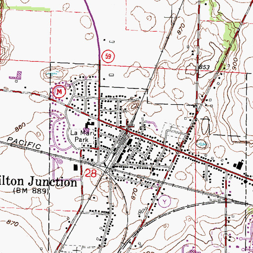 Topographic Map of Milton Fire Department, WI