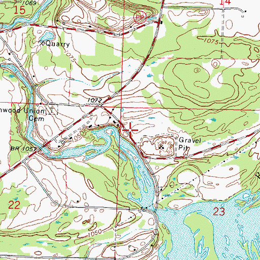 Topographic Map of Rudolph Volunteer Fire Department Station 2 Town of Linwood, WI