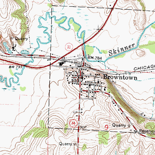 Topographic Map of Browntown Cadiz Jordan Fire District, WI