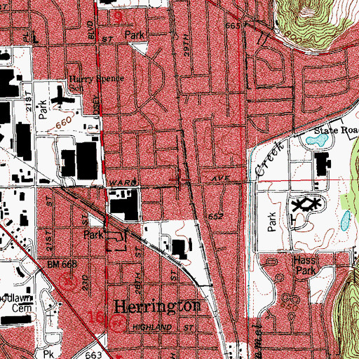 Topographic Map of Shelby Fire Department, WI