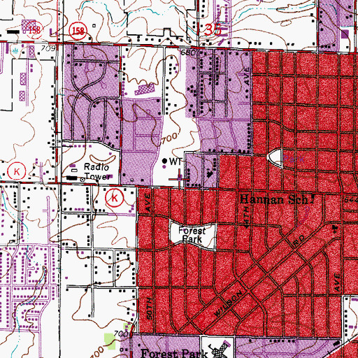 Topographic Map of Kenosha Fire Department Station 4, WI