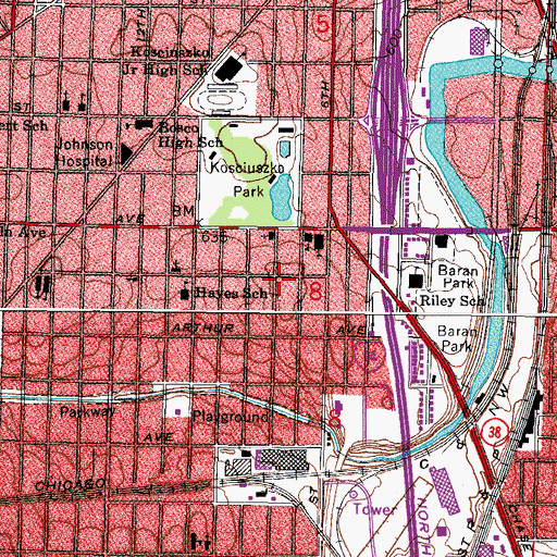 Topographic Map of Milwaukee Fire Department Engine 31, WI