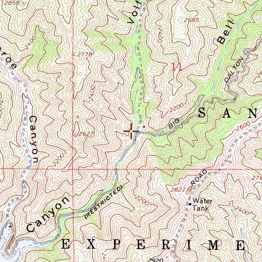 Topographic Map of Bell Canyon, CA