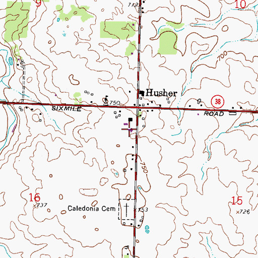 Topographic Map of Caledonia Fire Department Station 1, WI