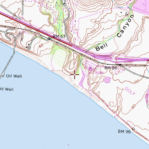 Topographic Map of Bell Canyon, CA
