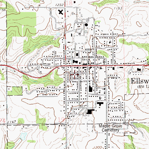 Topographic Map of Ellsworth Volunteer Fire Department, WI