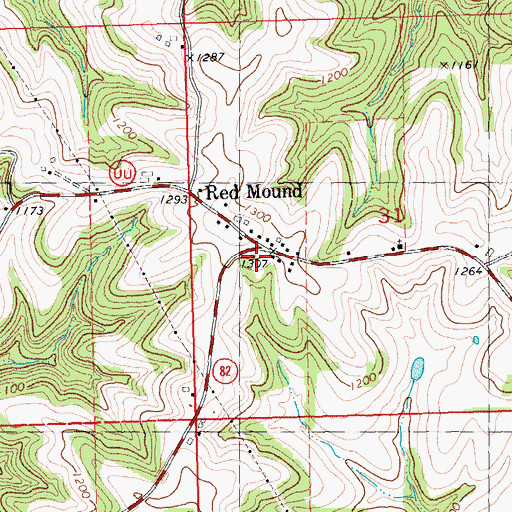 Topographic Map of Wheatland Volunteer Fire Department, WI