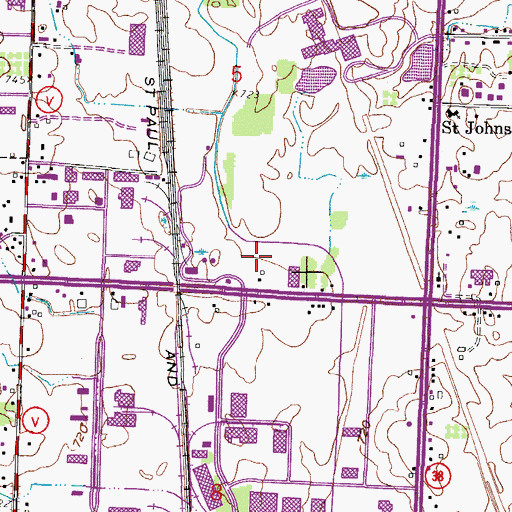 Topographic Map of Oak Creek Fire Department Station 3, WI