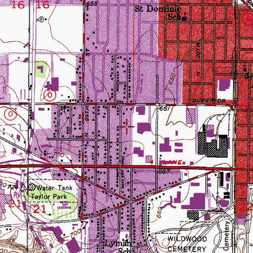 Topographic Map of Sheboygan Fire Department Station 3 Headquarters, WI