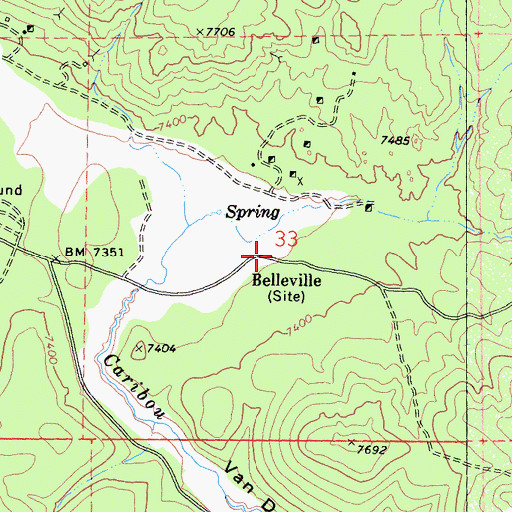 Topographic Map of Belleville, CA