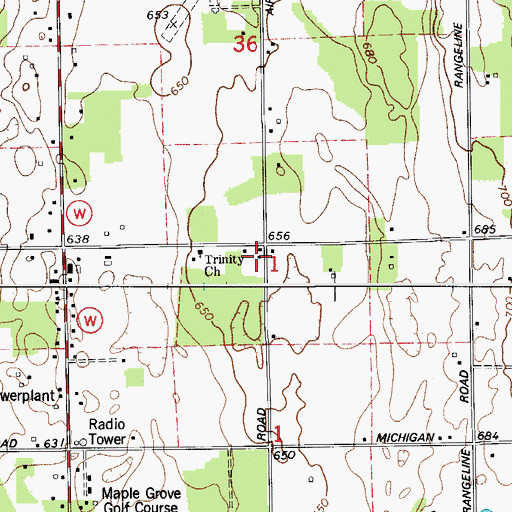 Topographic Map of Washington Island Volunteer Fire Department, WI