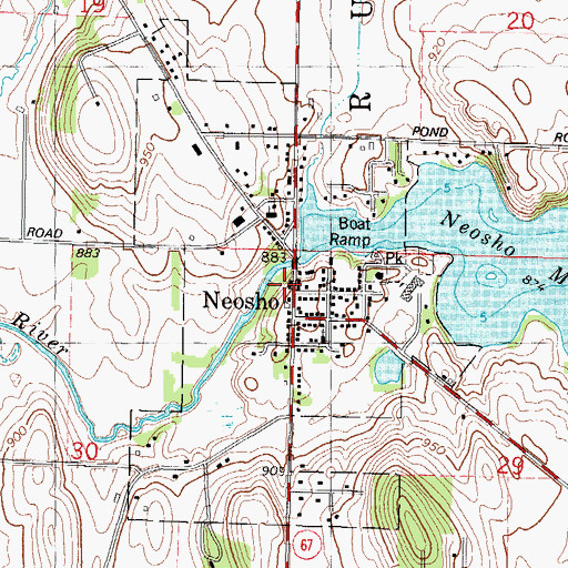 Topographic Map of Neosho Fire Department, WI