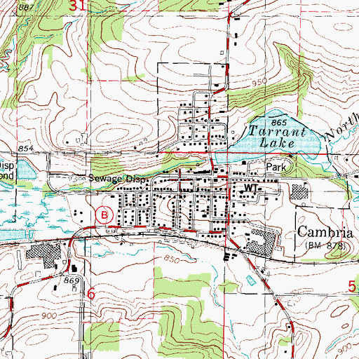 Topographic Map of Cambria Volunteer Fire Department / Cambria Village Ambulance Service, WI