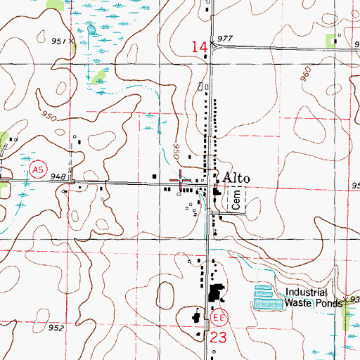 Topographic Map of Alto Volunteer Fire Department, WI