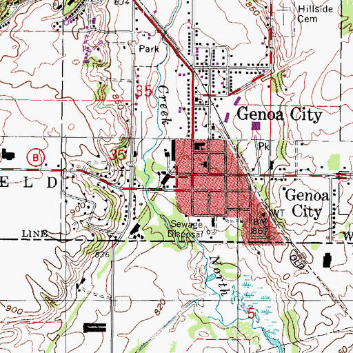 Topographic Map of Bloomfield - Genoa City Fire and Rescue, WI