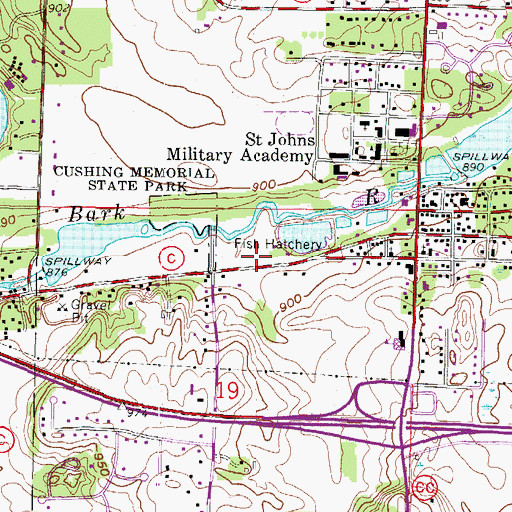 Topographic Map of Lake Country Fire and Rescue Station 1, WI