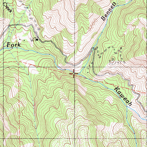 Topographic Map of Bennett Creek, CA