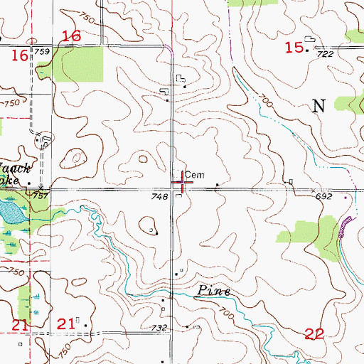 Topographic Map of Newton Fire Department / Newton First Responders, WI