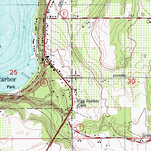 Topographic Map of Egg Harbor Volunteer Fire Department Station 1, WI