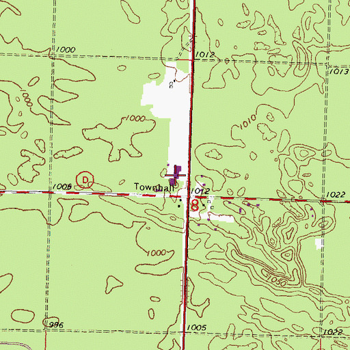 Topographic Map of Rome Township Fire Department, WI
