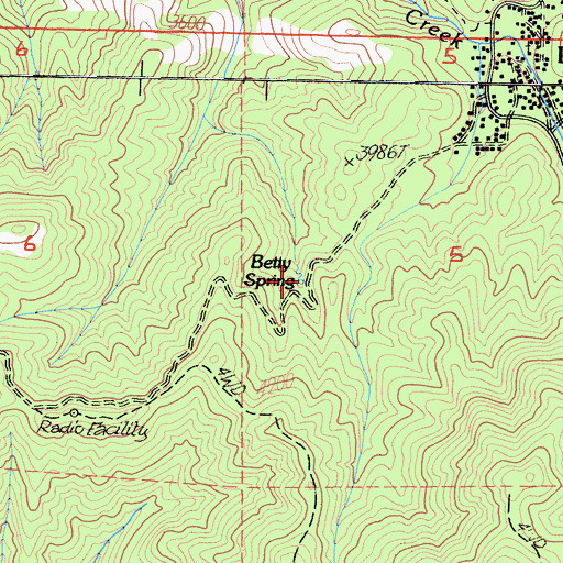 Topographic Map of Betty Spring, CA