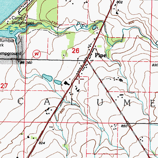 Topographic Map of Calumet Volunteer Fire Department, WI
