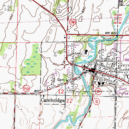 Topographic Map of Cambridge Volunteer Fire Department, WI