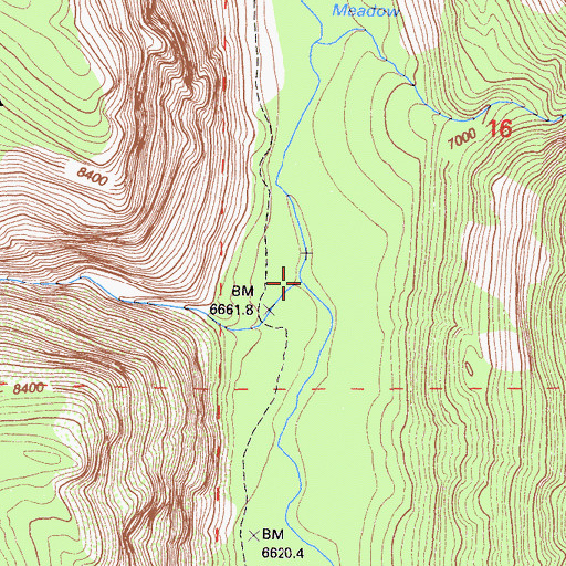 Topographic Map of Big Arroyo, CA