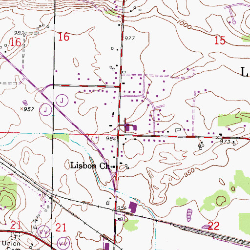 Topographic Map of Lisbon Fire Department - Good Hope Station, WI