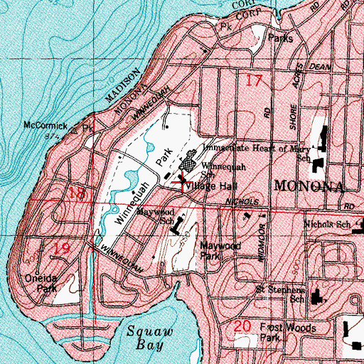 Topographic Map of Monona Fire and Emergency Medical Services Department, WI