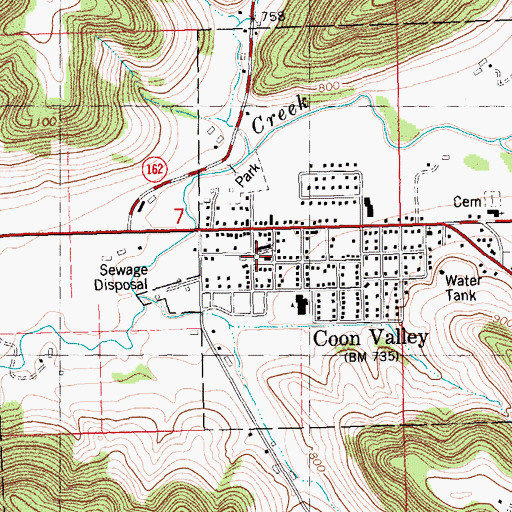 Topographic Map of Coon Creek Firefighting Association, WI