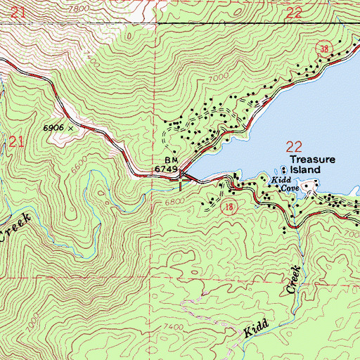 Topographic Map of Big Bear Lake, CA