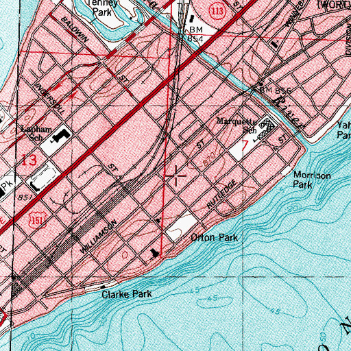 Topographic Map of Madison Fire Department Station 3, WI