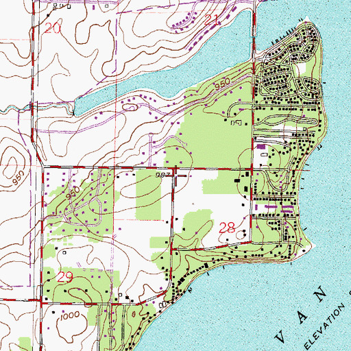 Topographic Map of Delavan Township Volunteer Fire Department Station 4, WI