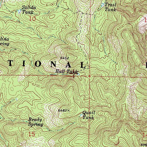 Topographic Map of Bull Tank, AZ