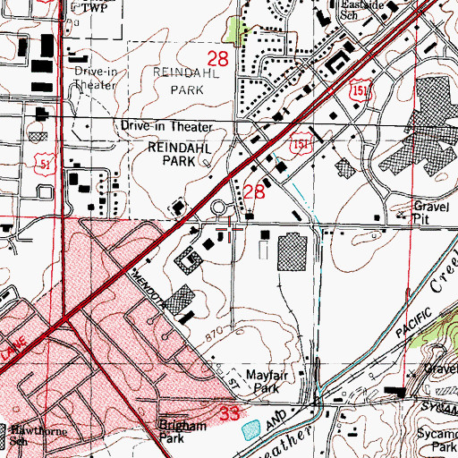 Topographic Map of Madison Fire Department Station 8, WI