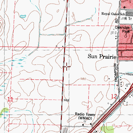 Topographic Map of Sun Prairie Fire Department Station 2, WI