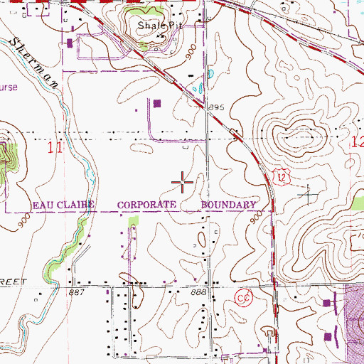 Topographic Map of Eau Claire Fire and Rescue Station 9, WI